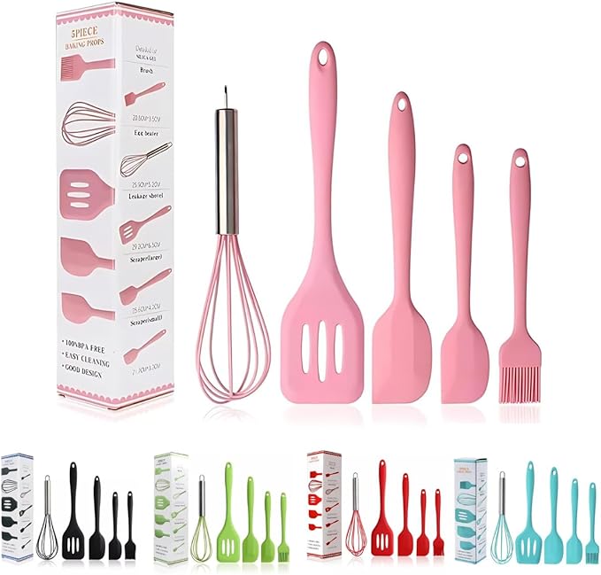 Kit de 5 Utensílios de Cozinha - Cores Sortidas - Design Resistente e Moderno