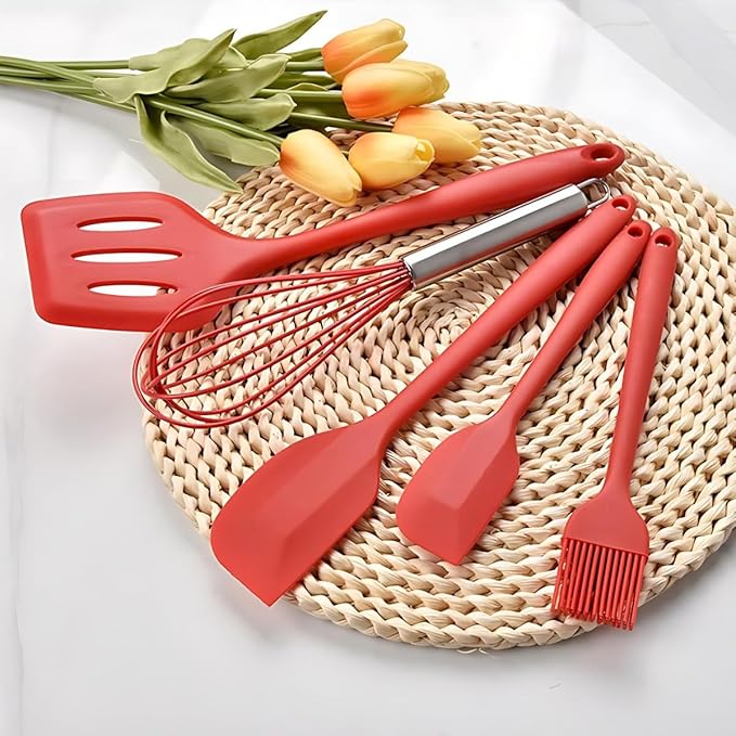 Kit de 5 Utensílios de Cozinha - Cores Sortidas - Design Resistente e Moderno